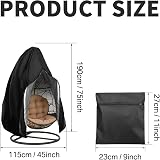 CarPlusStudio Waterproof Egg Chair Cover 210D Oxford 115x190cm view 2