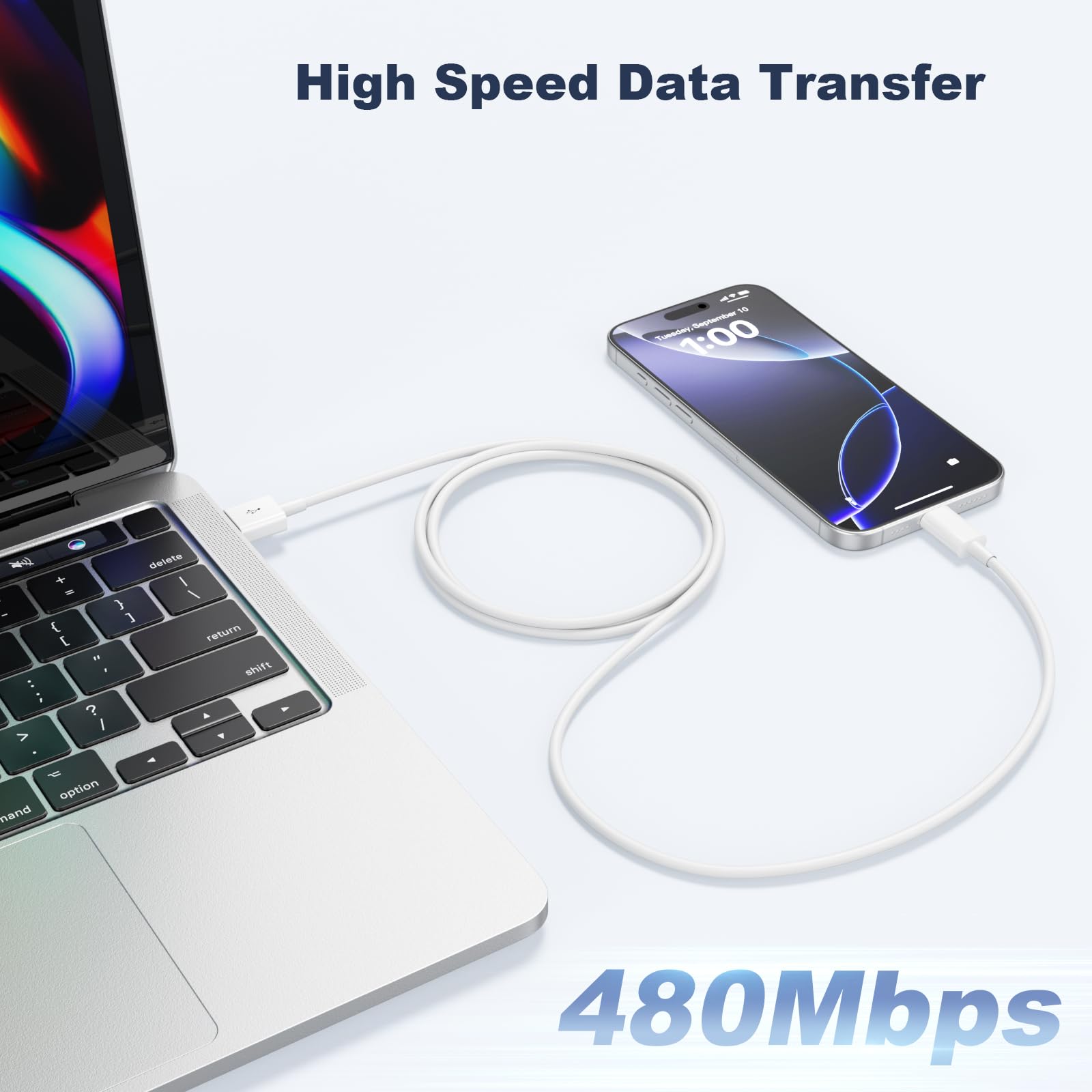 Car Carplay Cable for iPhone 16 15 Pro Max 16 Plus, 3FT USB A to USB C Cord for iPad 10th Gen Pro Air 5th 4th Mini 6th Gen, Car Charging Cable