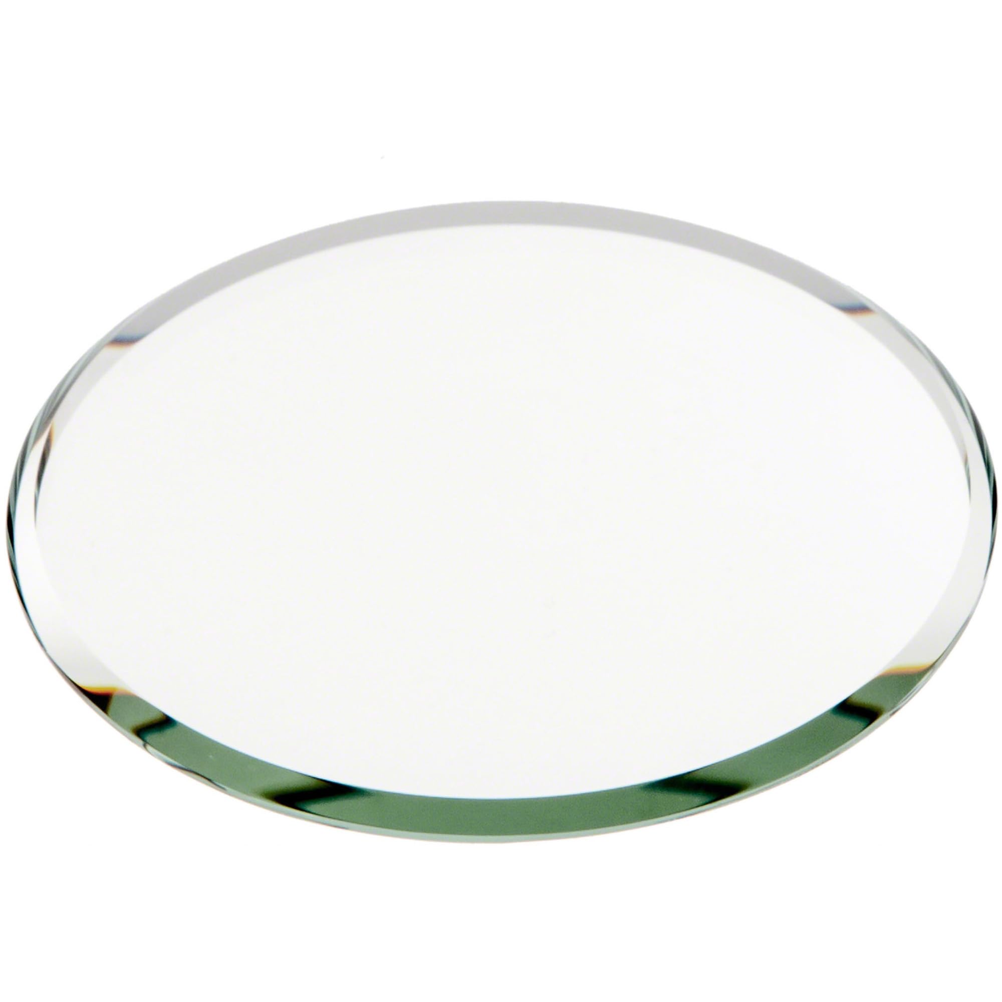 Plymor 3" Round, 3mm Thick Beveled Glass Mirror Circle, Pack of 12