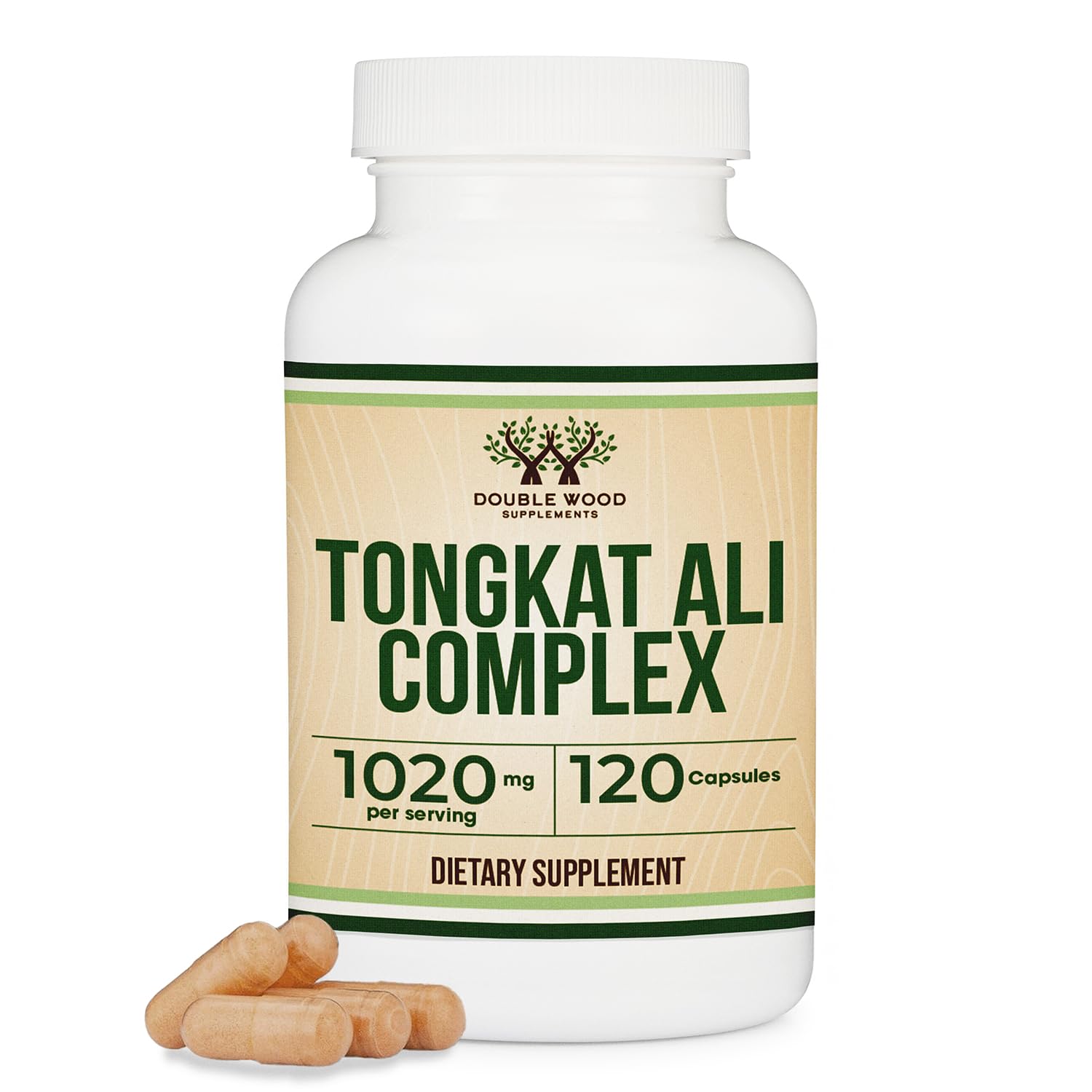 Tongkat Ali Extract 200 to 1 for Men (Longjack) Eurycoma Longifolia, 1000mg per Serving, 120 Capsules - Men's Health Support with 20mg Tribulus Terrestris (Third Party Tested) by Double Wood