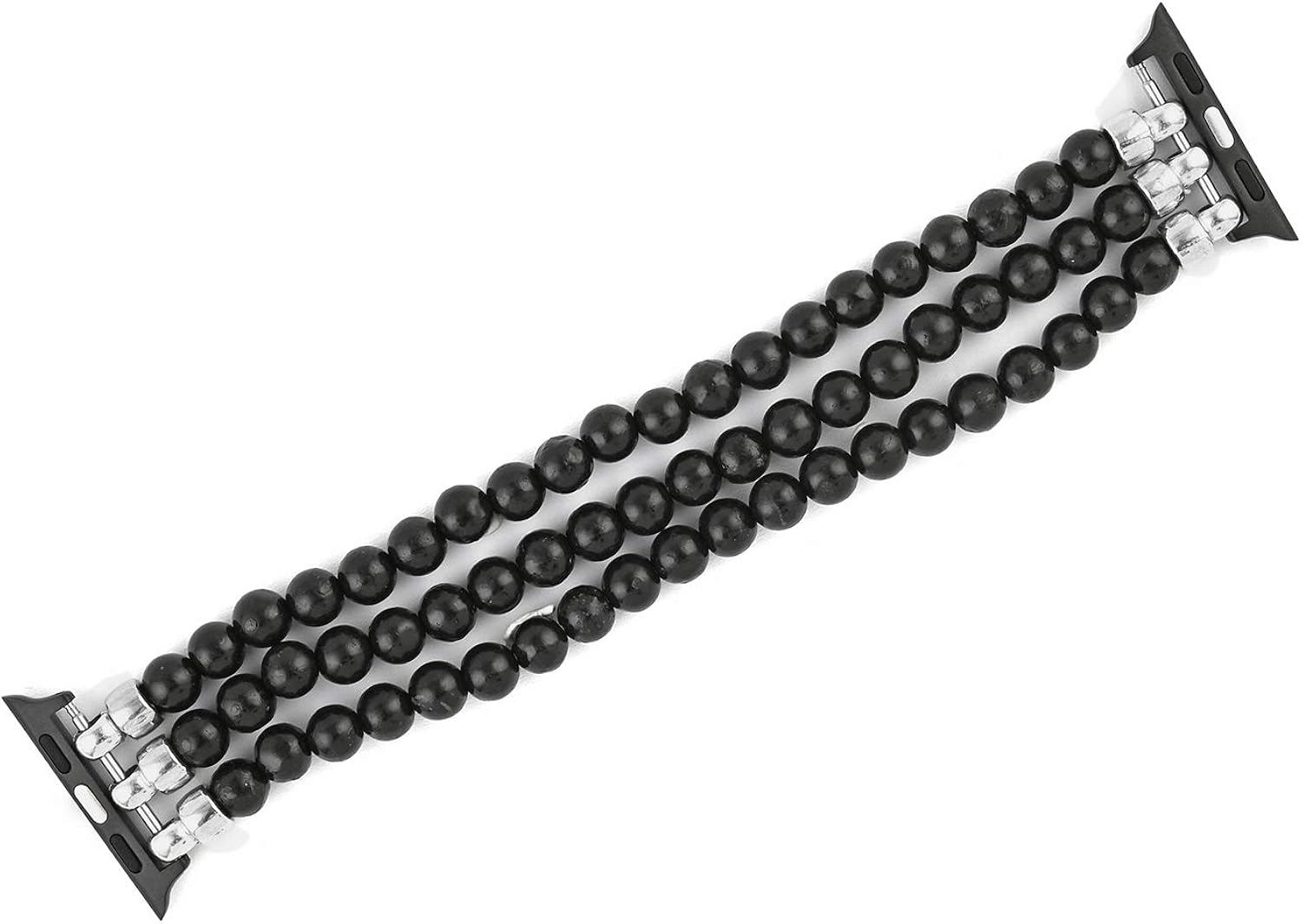 APPLE Watch Band Strap Karelian Shungite Bracelet Beaded Stretch Three Row Healing Stress Relief