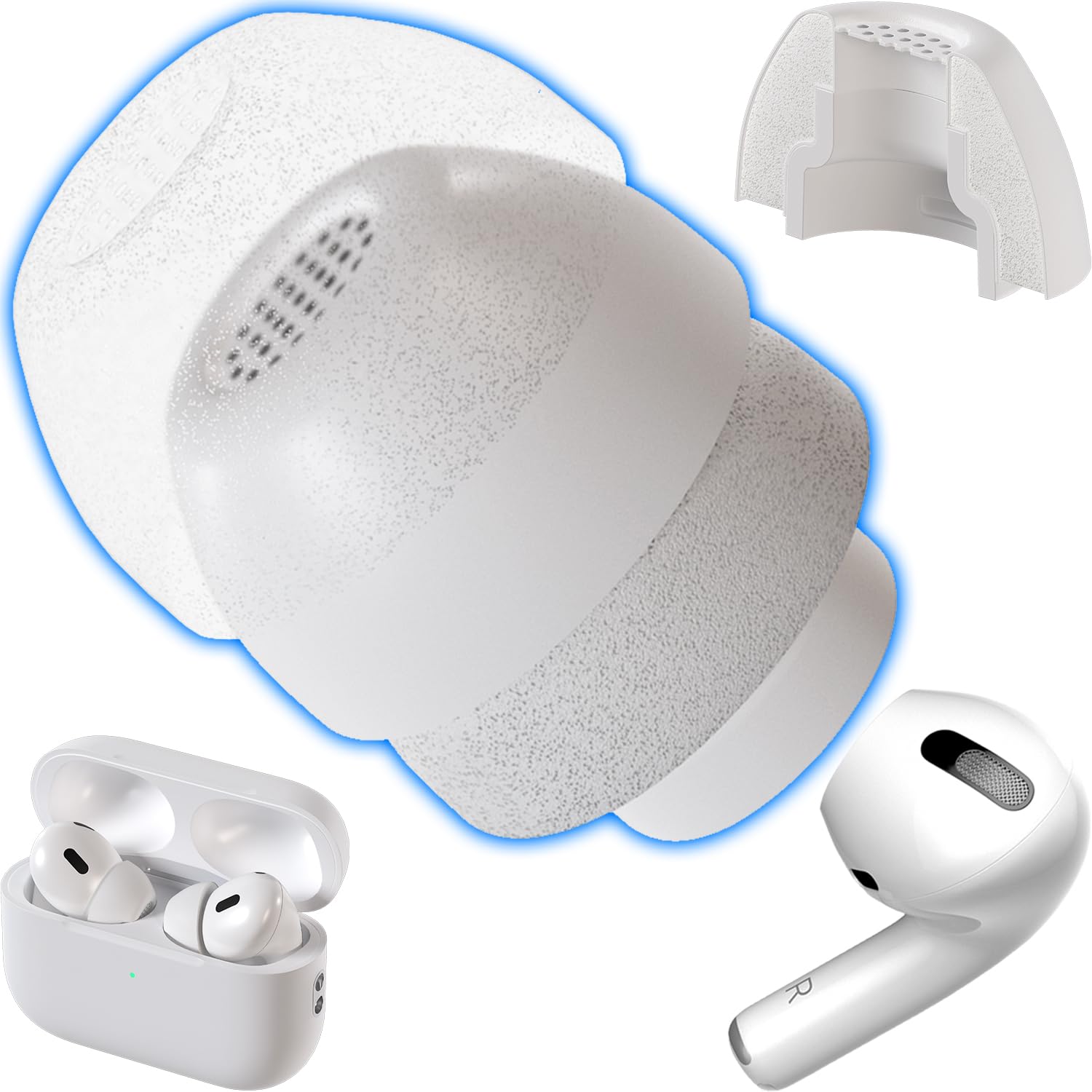 AirFoams Pro Active Ultra V10.0 Memory Foam Ear Tips For AirPods Pro 1 & 2 – Improved Grip, Comfort & Hygiene With Lifetime Replacement