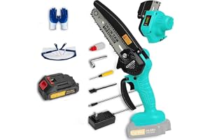 Mini Chainsaw Cordless, 6 IN Lightweight Electric Chainsaw for Wood Cutting | 1*2000mAh Battery, Battery display, Handheld Chain Saw for Branch Trimming, Branch Pruning, Garden Tool Gift for Men, Fathers
