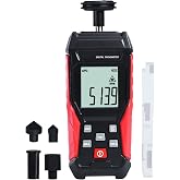 Digital 2-in-1 Tachometer Noncontact Laser Photo Sensor 3~99999RPM and Contact 3~19999RPM Meter RPM Gauge Tester Professional MAX/MIN/Hold Data, Handheld Car Engine Tool