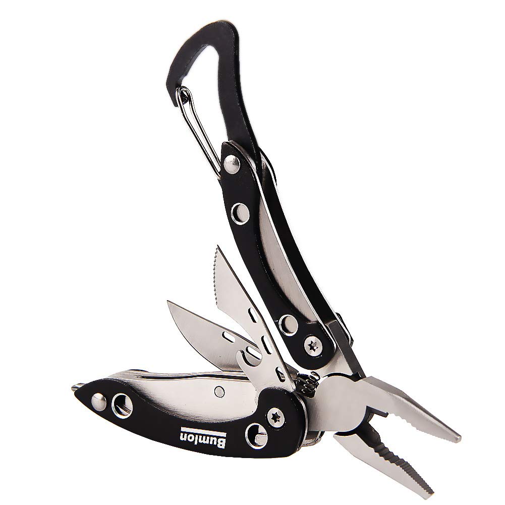Multitool Plier Folding Pocket Knife 8 in 1 with Pliers,Screwdriver, Cutter, Keychain, Sheath, Mini Stainless Steel Survival Tool for Camping, Fishing