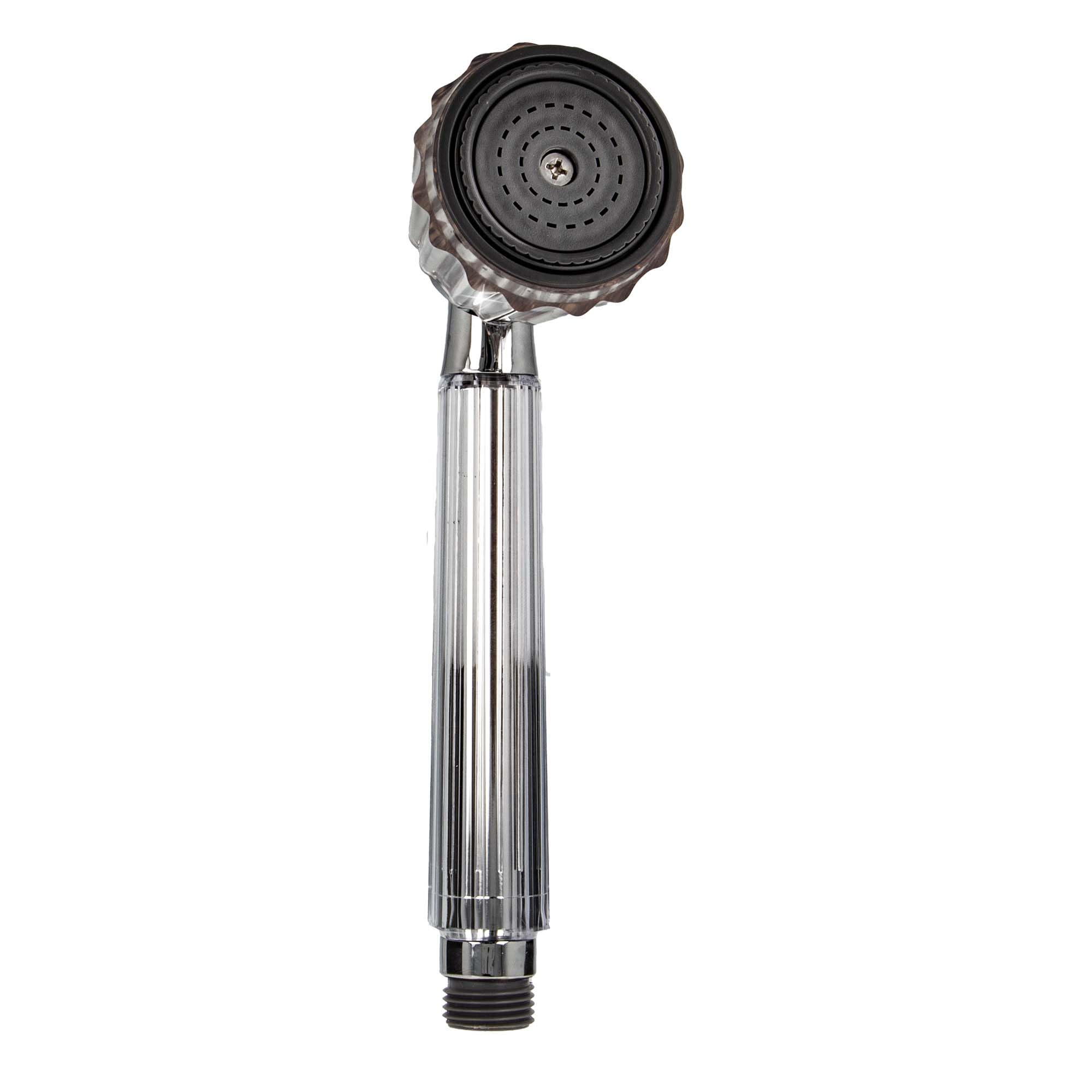 tecuro Hand Shower Shower Head Crystal Fully Adjustable Plastic High Gloss Chrome/Transparent