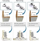 QINGHEC 4 Pcs Inset Soft Close Kitchen Cupboard Hinges 35mm view 4