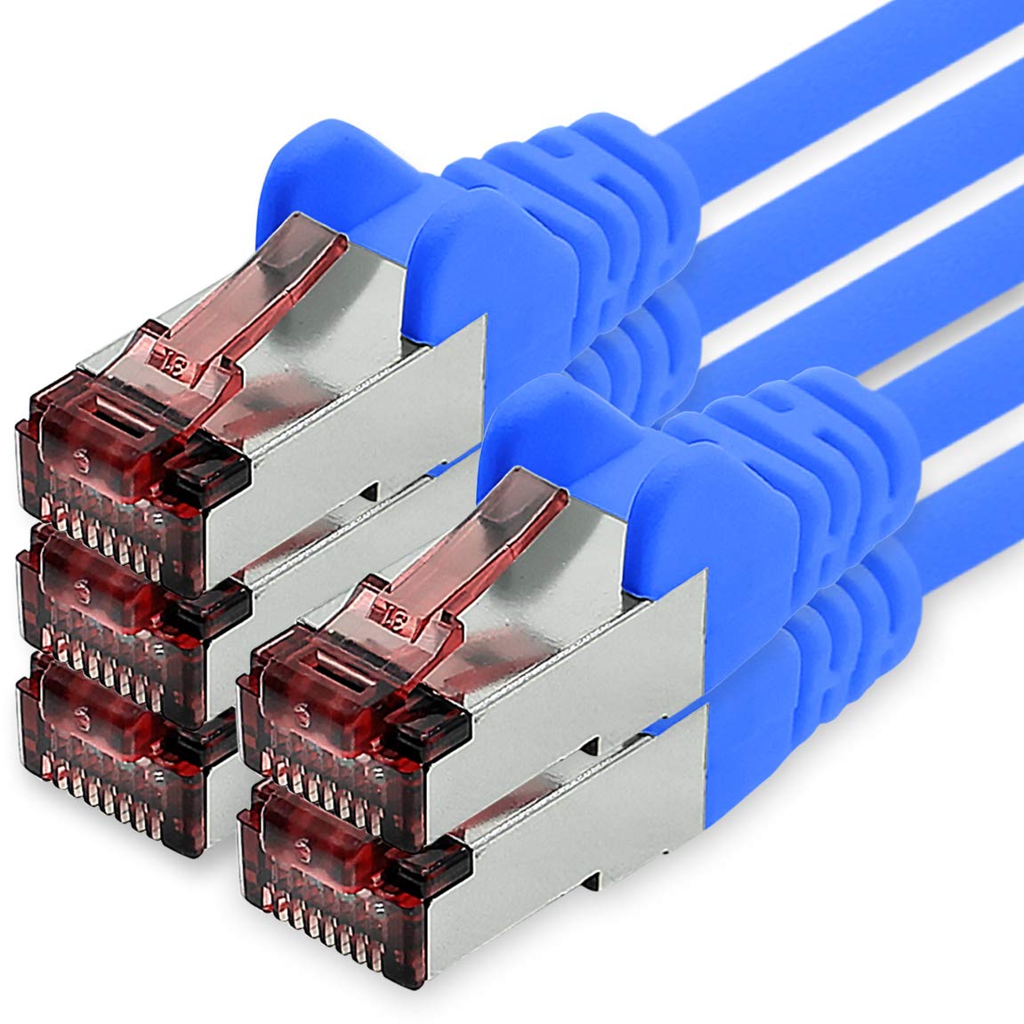 freiwerk Network cable Cat.6 0.25m blue - 5 x Ethernet cable Lankabel Cat6 Lan network cable Sftp Pimf patch cable 1000 Mbit s