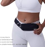 Eono Water Resistant Running Belt with Adjustable Elastic Strap Black view 4