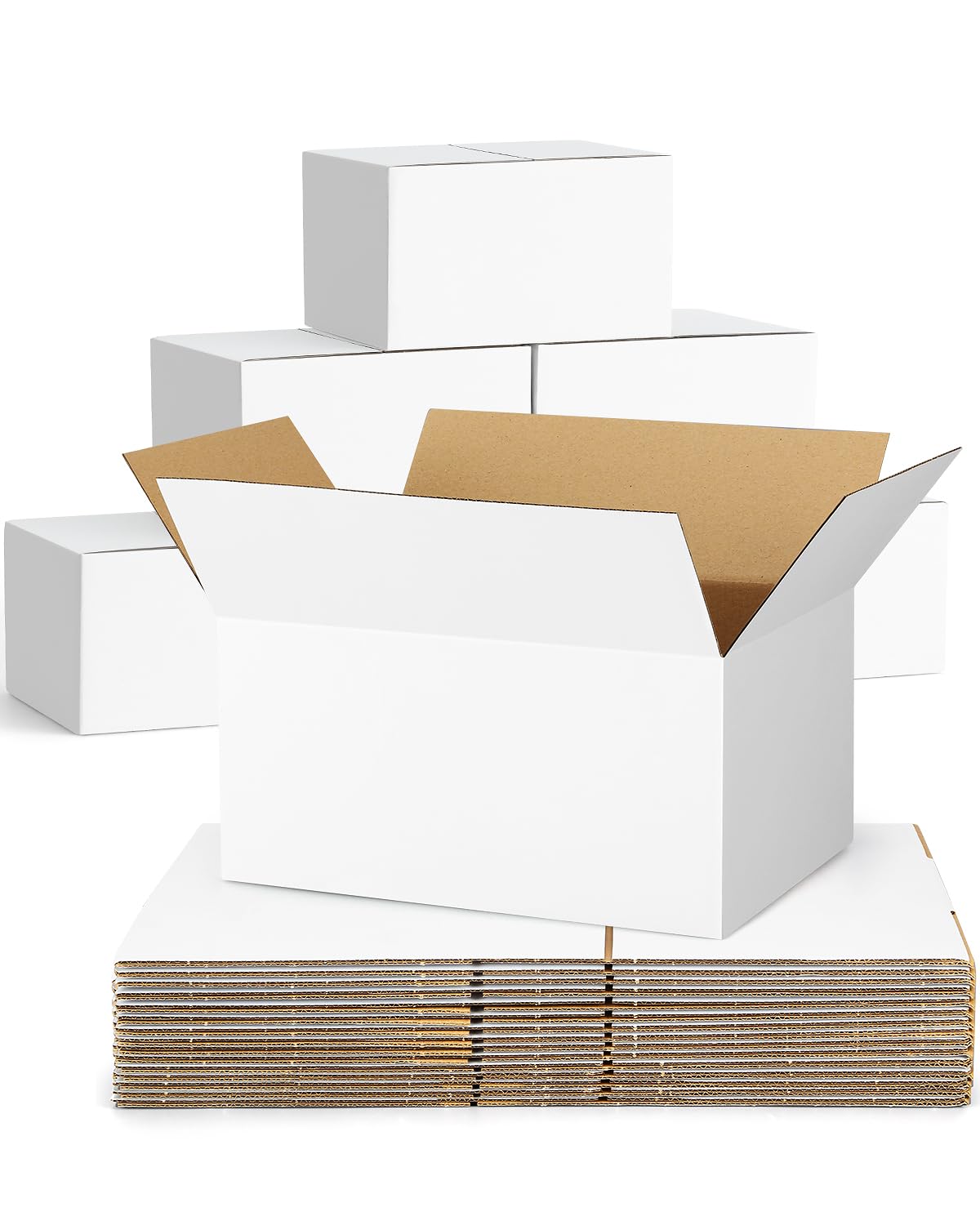 Photo 1 of Poever 40-Pack-Small-Shipping-Boxes-9x6x4, Corrugated-Cardboard-Boxes-for-Packaging-Small-Business, White-Boxes-Mailers