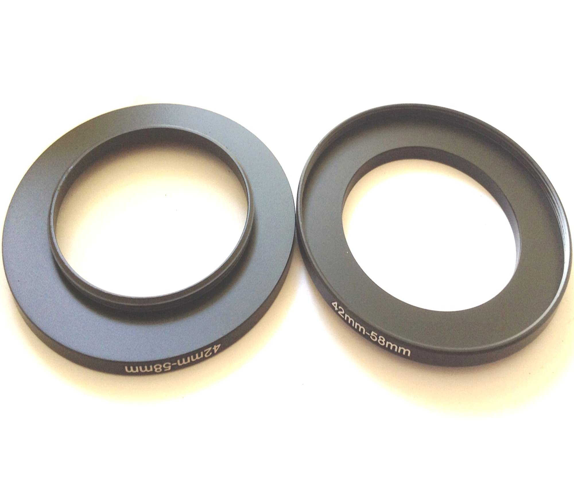 2pcs Size 42mm To 58mm Step Up Rings Connector Digital Video Camera Lens Transfer 42-58mm Filter Aperture Connect Adapter 42-58 Ring Photo Fix-Ing Video Photograph Parts Screws Accessories