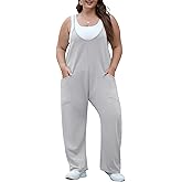 OLRIK Women Plus Size Overalls Adjustable Strap Stretchy Jumpsuit Loose Comfy Romper with Pocket Spring Summer Outfits 2026
