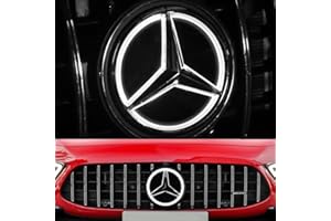 JIDOO MB Bright Front Grille Star Emblem LED Logo, 4D New Crystal Mirror Illuminated Badge for 2020-2023 W166 W447 X166 X253 GLC GLE GLS G GT-Class (W253 New)
