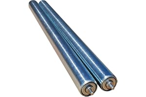 Ultimation Heavy Duty Galvanized Steel Gravity Conveyor Rollers – 22" Frame, 1.5" Dia, Ball Bearing Rodillo for Conveyor Belt, Table, Machine, Outfeed, Adjustable Stand, Material Handling – 2-Pack