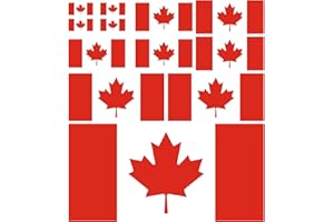 12 Pcs Canada Flag Stickers, Canada Day Decorations,Vinyl Maple Leaf National Country Decal Stickers Waterproof Canadian Flag