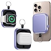 RXRBDA Magnetic Portable Charger, 10000mAh Power Bank for Apple Watch Charger,3-in-1 Magnetic Wireless Battery Pack,22.5W Fast Charging for iPhone 17Pro Max /16/15/14/13/12 Mini & AirPods