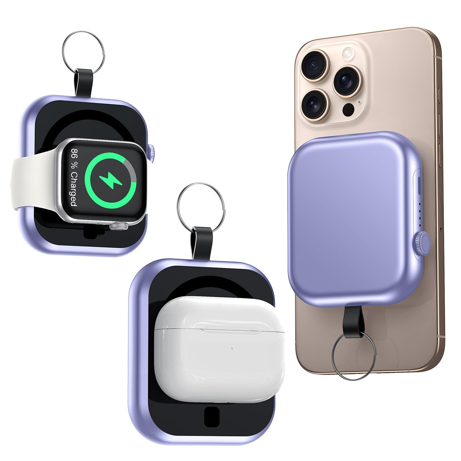 RXRBDA Magnetic Portable Charger, 10000mAh Power Bank for Apple Watch Charger,3-in-1 Magnetic Wireless Battery Pack,22.5W Fast Charging for iPhone 17Pro Max /16/15/14/13/12 Mini & AirPods