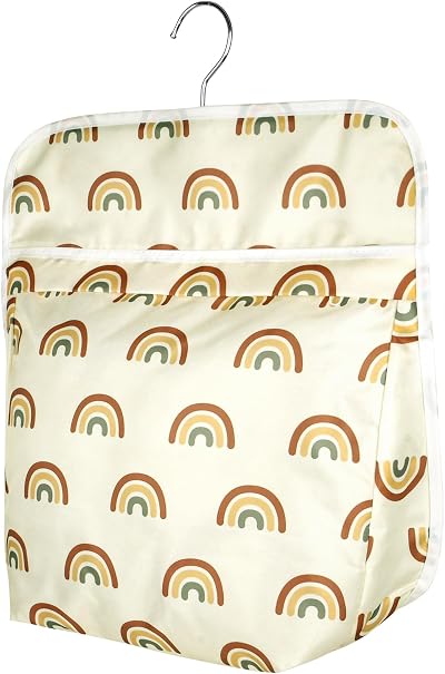 Vicloon Peg Bag Rainbow Clothespin Bag with Hook 30x26cm Capacity 100 Pins
