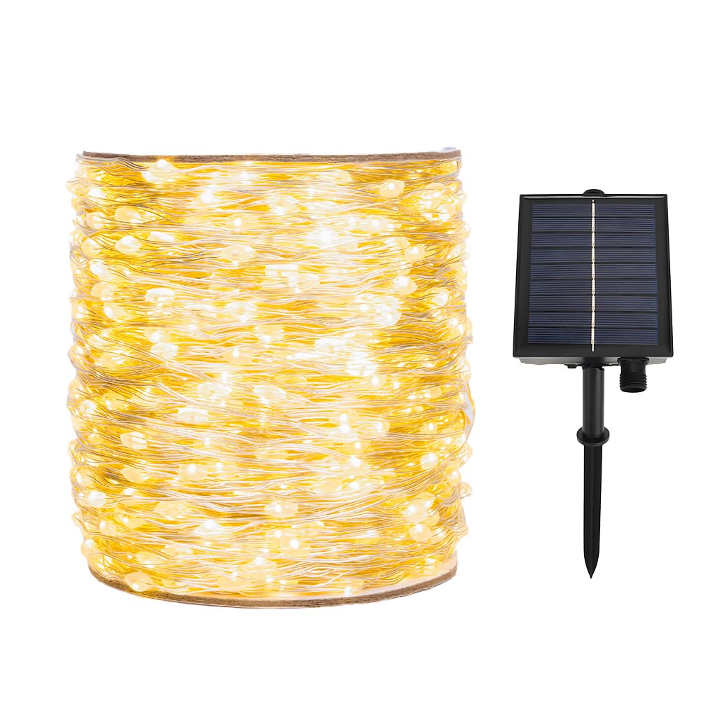ZELUXDOT Extra Long Solar String Lights Outdoor 100FT String Lights Waterproof Solar Powered Fairy String Lights 300 LEDs for Patio, Gardens, Backyard,Tree,Wedding,Christmas