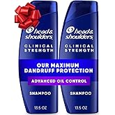 Head & Shoulders Anti-Dandruff Shampoo with 1% Selenium Sulfide, Clinical Strength Advanced Oil Control Twin Pack, Seborrheic Dermatitis Relief, Oily Scalp, 13.5 fl oz Each