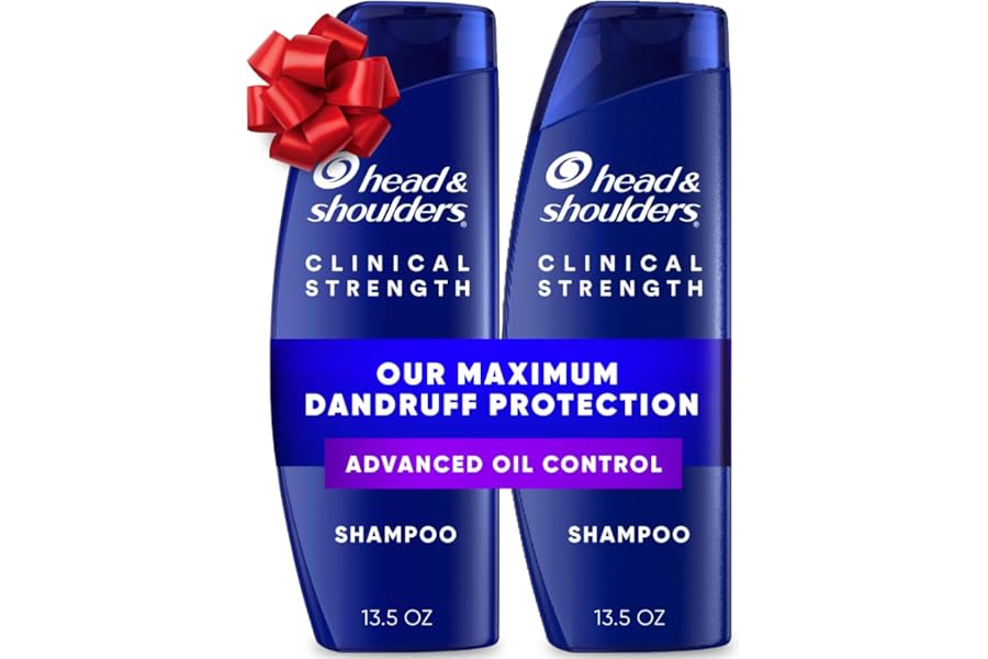 Head & Shoulders Anti-Dandruff Shampoo, Clinical Strength Advanced Oil Control Twin Pack, 1% Selenium Sulfide, Seborrheic Dermatitis Relief, Oily Scalp, 13.5 fl oz Each