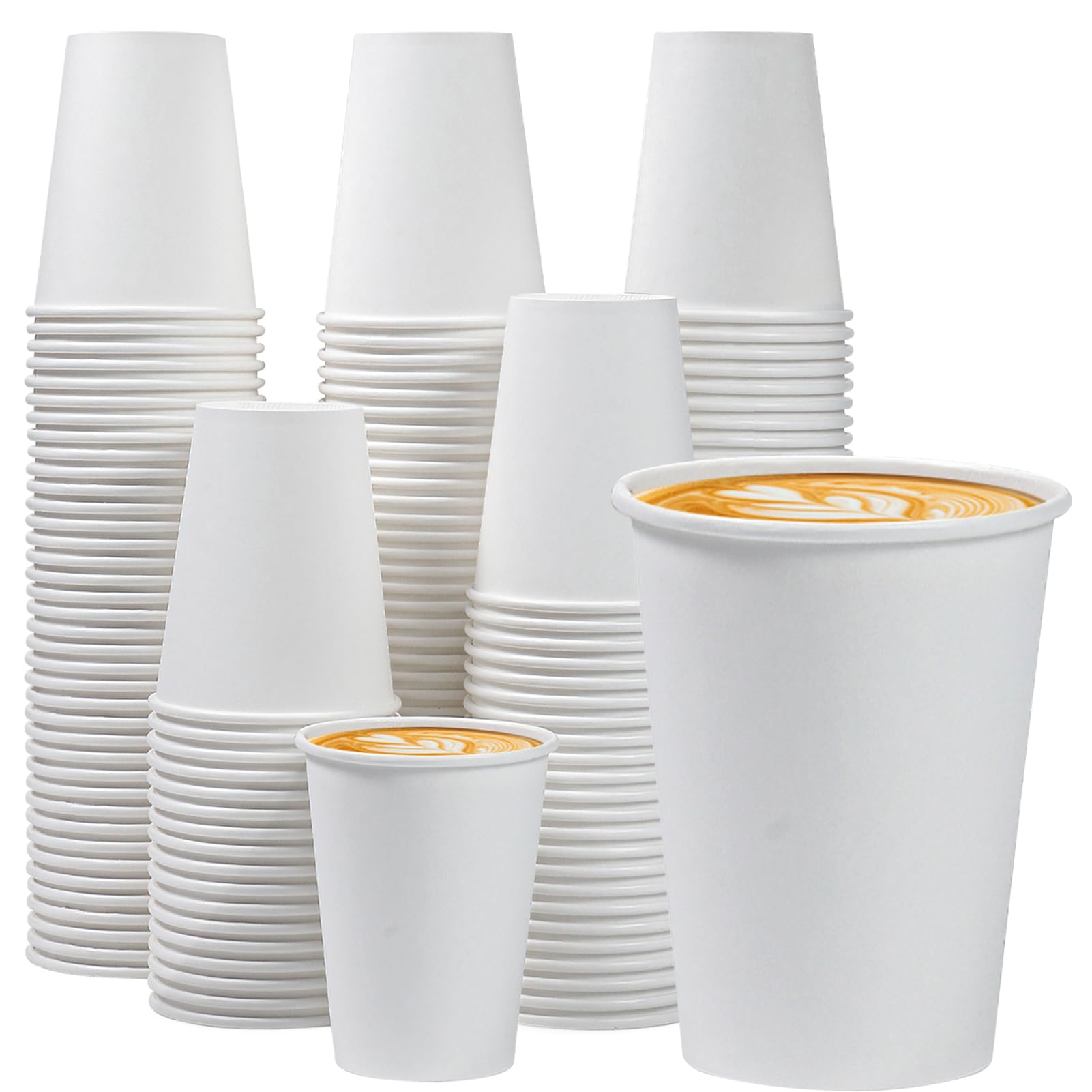 Photo 1 of Lamosi 100 Pack 12 oz Paper Cups, Disposable Paper Coffee Cups 12oz, Hot/Cold Beverage Drinking Cups for Water Juice or Tea, Perfect for Office Party Home Travel
