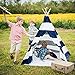 Teepee Tent for Kids, No Toxic Chemicals Added, Carrying Case, Navy Childrens Tent for Boys & Girls, Large Enough Tipi Tents for Toddler. Baby Boy. Adult. Children. Dogs, Childs Indoor Reading Nook