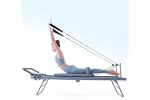 ARKANTOS Pilates Reformer Machine Foldable, Reformer Pilates Equipment for Gym Workout and Home Use, Suitable for Intermediate and Beginners Users