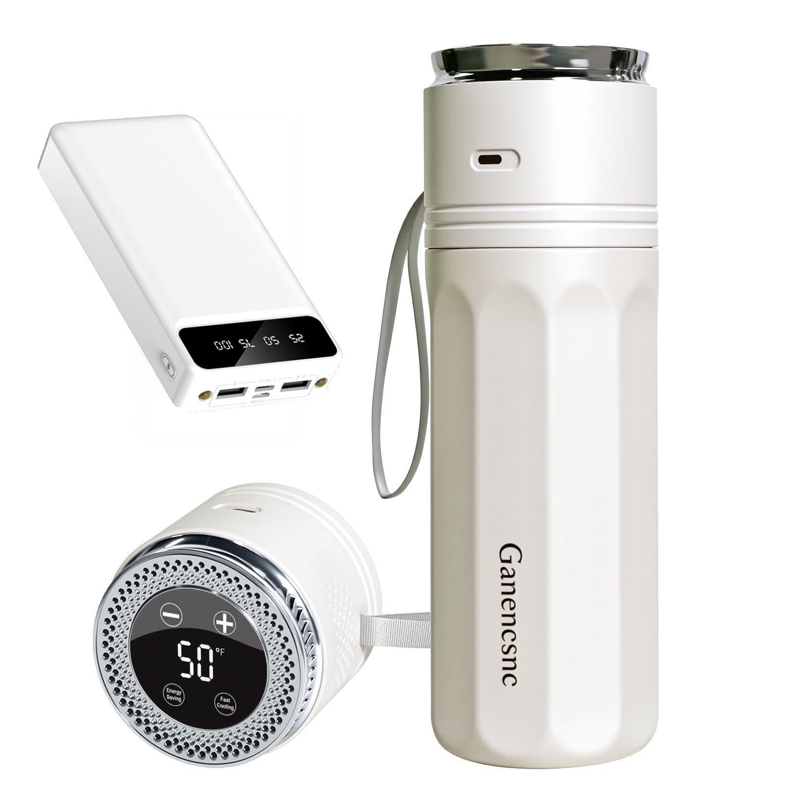 Photo 1 of Electric Insulin Cooler Travel Case TSA Approved?USB Type-C Smart Cooling, 20000mAh Power Bank ?Large Capacity Medication Cooler ?Medical Cooler for Travel ?White, 20000mAh Power Bank?