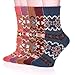 Color City Wool Socks for Women Hiking Warm Thick Cozy Boot Thermal Winter Work Soft Ladies Socks Mixed Color 05