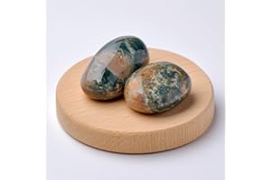 SigMntun Polished Ocean Jasper Crystal Stones - 2 Pieces of 1.2-Inch Super Large Handpicked Natural Tumbled Gemstones for Reiki, Chakra Healing, and Home Decor