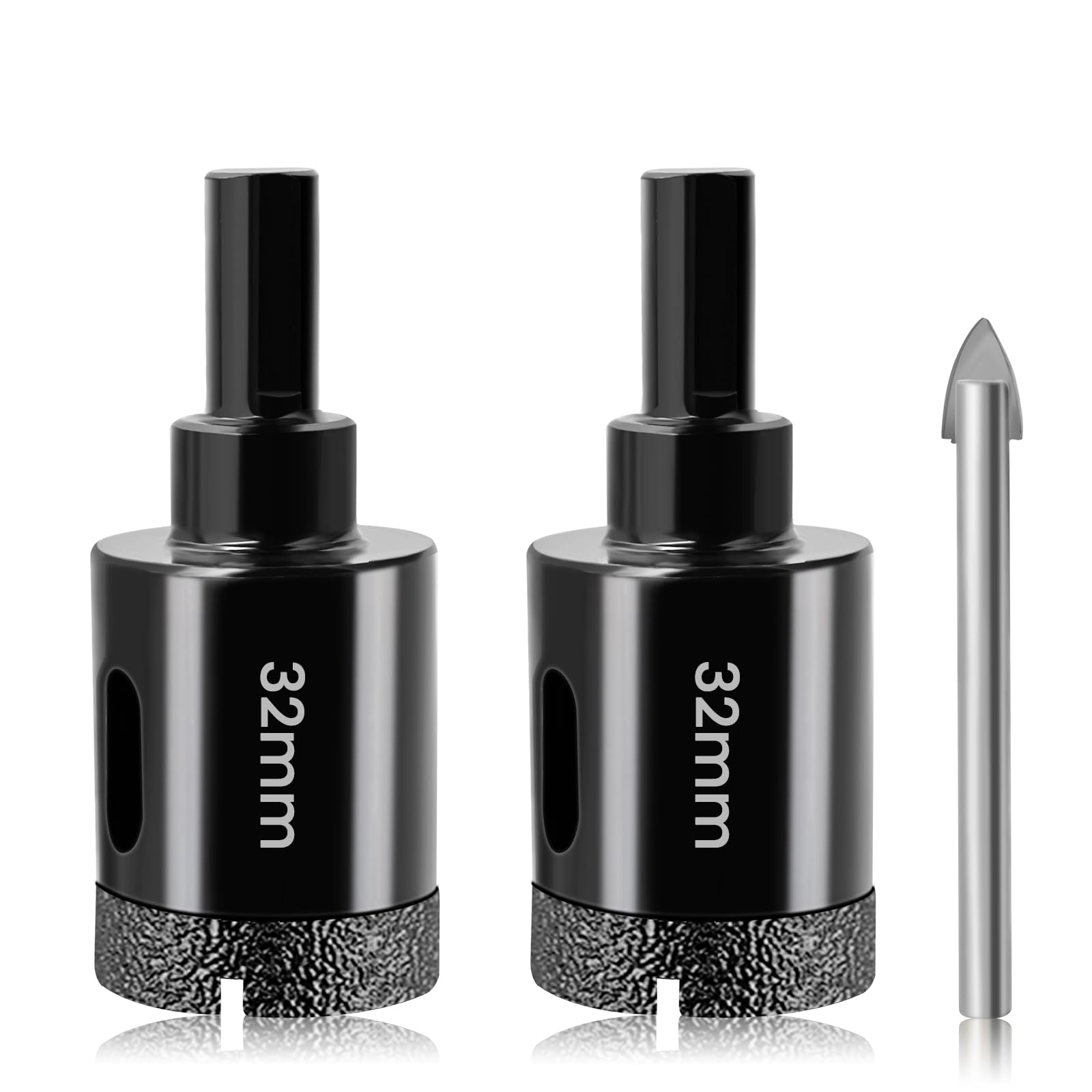32mm Diamond Hole Cutter Josaton 2Pcs Dry Tile Hole Saw Set for Glass, Porcelain, Tile, Marble, Ceramic, Granite