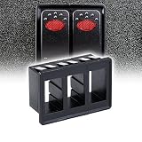 ONLINE LED STORE 3-Slot Rocker Switch Panel [Industry Standard Fit] [Heavy Duty] [Expandable Design] [Professional Look] Automotive Mount Toggle Switch Housing