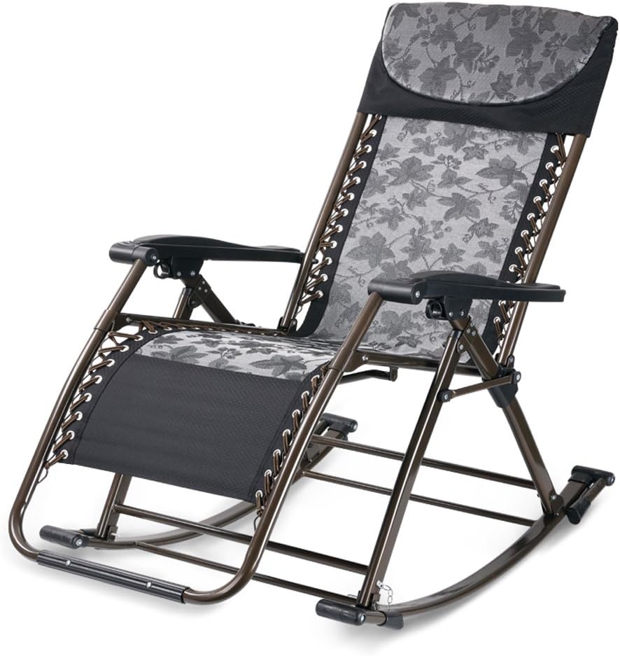LXYFMS Folding Leisure Chair Multi-function Rocking Chair Health Chair Leisure Chair Folding Comfortable Swing Living Room Double Use Office Rest Sleep Angle Adjustable Camping Garden Chair 178cmx60cm