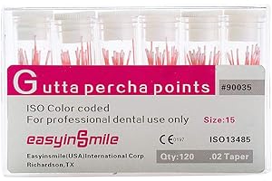 NONE BRANDED EASYINSMIL1Box Gutta Percha Points Endodontic .02/.04/.06 Taper For Dental Endo (15# 0.2 Taper)