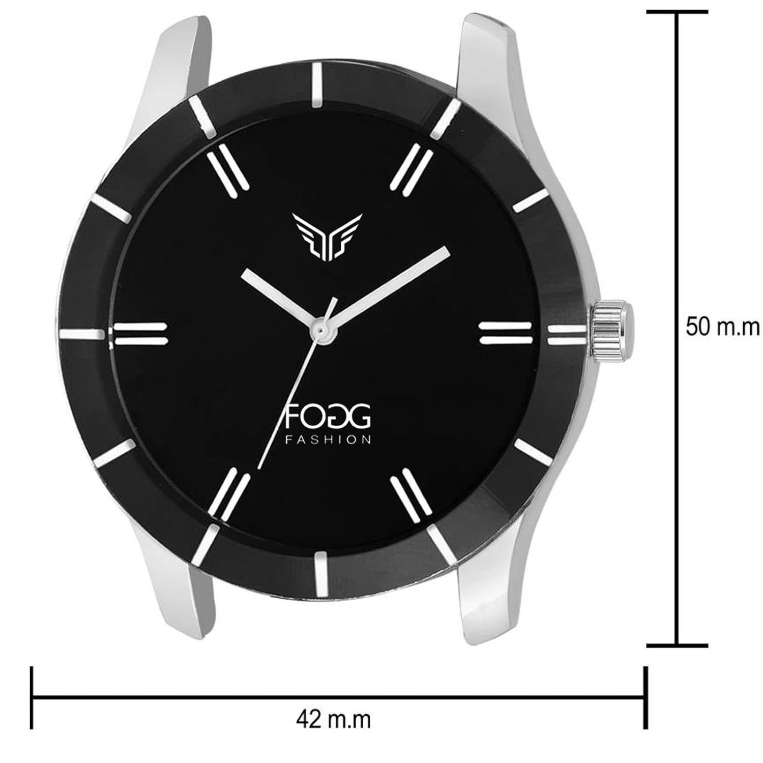 fogg analog black dial men's watch -2004-bk