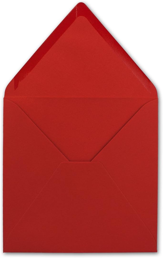 Square Envelopes/Red - Very Strong - 250 g/m², 158 x 158 mm, Nassklebung, Top Flap//from The Colourful Neuser. 50 Umschläge red - Image 4