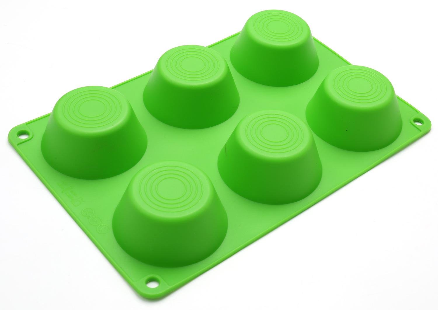 PingZhi G-138 6-cavidad Oval silicona molde para jabón, torta, pan ...
