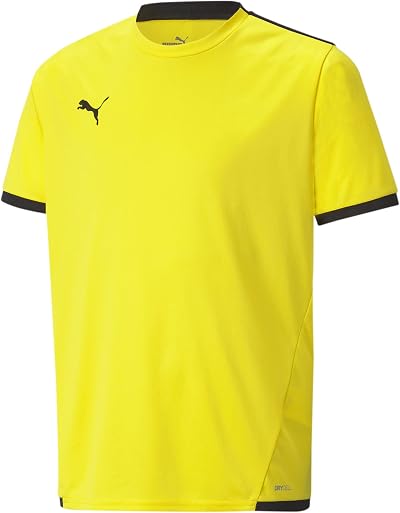 PUMA Unisex Child TeamLIGA Jersey T-Shirt Cyber Yellow Black XL
