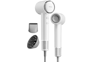 Tideway Hair Dryer, Blow Dryer with Diffuser, Ionic Professional High-Speed 1500W Low-Noise, 110,000 RPM Brushless Motor, Fast Drying, Travel Compact for Women & Men (White)