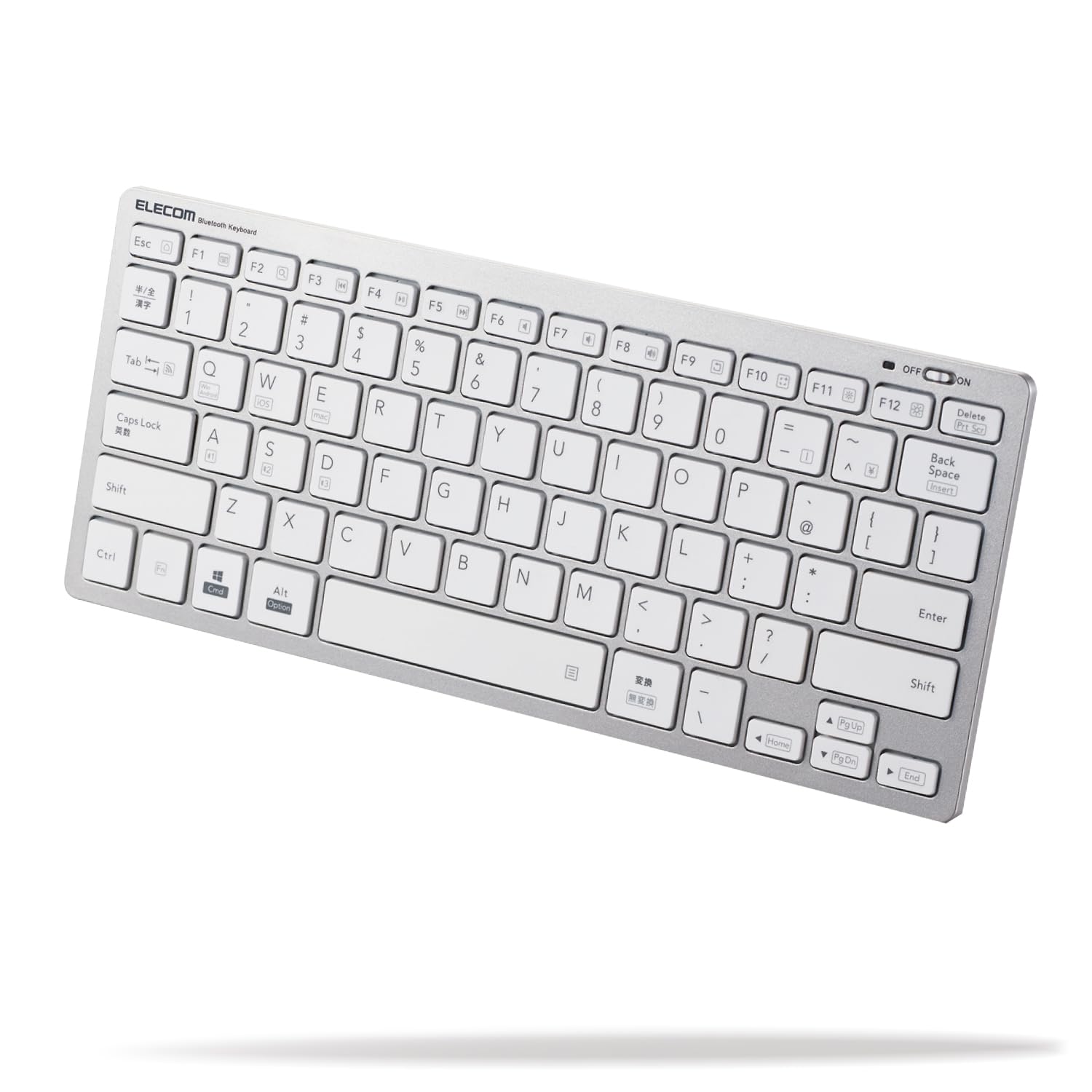 ELECOM TK-FBP102SV/EC Bluetoothミニキーボード シルバー エレコムの商品画像