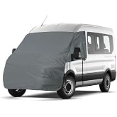 Federedevo Gray RV Windshield Engine Cover for Ford Transit 2015-2026 | Fits Transit 150 250 350 350HD, Class B C Motorhome, 600D Blackout Privacy