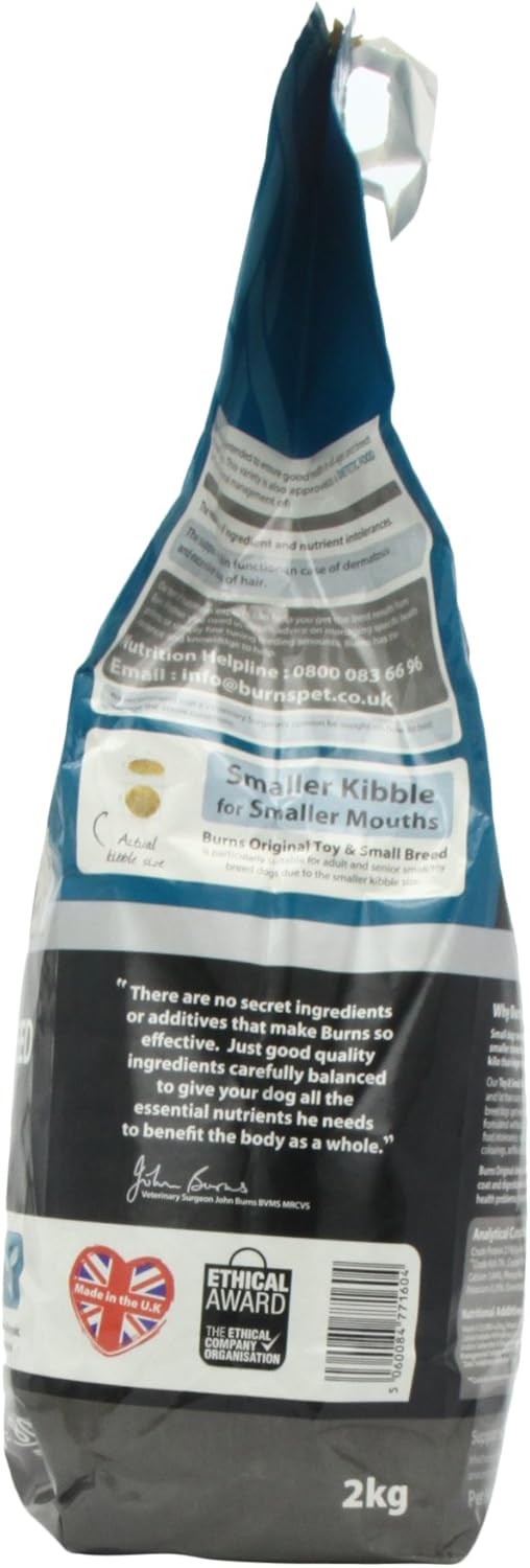Burns Pet Nutrition Hypoallergenic Complete Dry Dog Food Adult and Senior Dog Small/Toy Breed Chicken and Rice 2 kg - Image 3