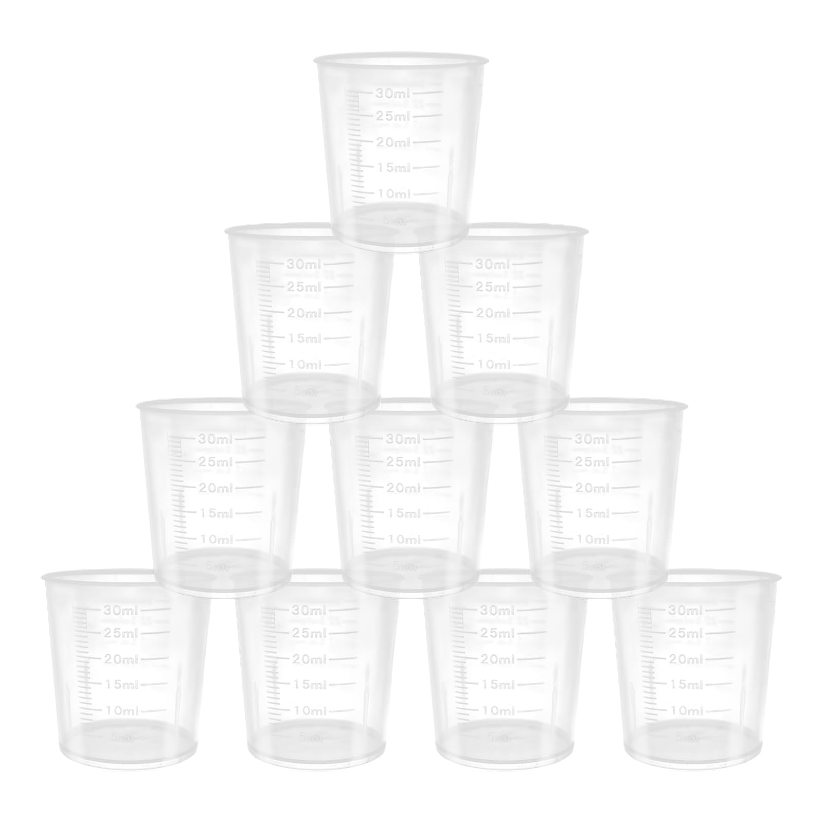 30ml Measuring Cups, Medicine Graduated Jug Transparent Kitchen Measure Containers for Cooking DIY Handmade, 10 Pack