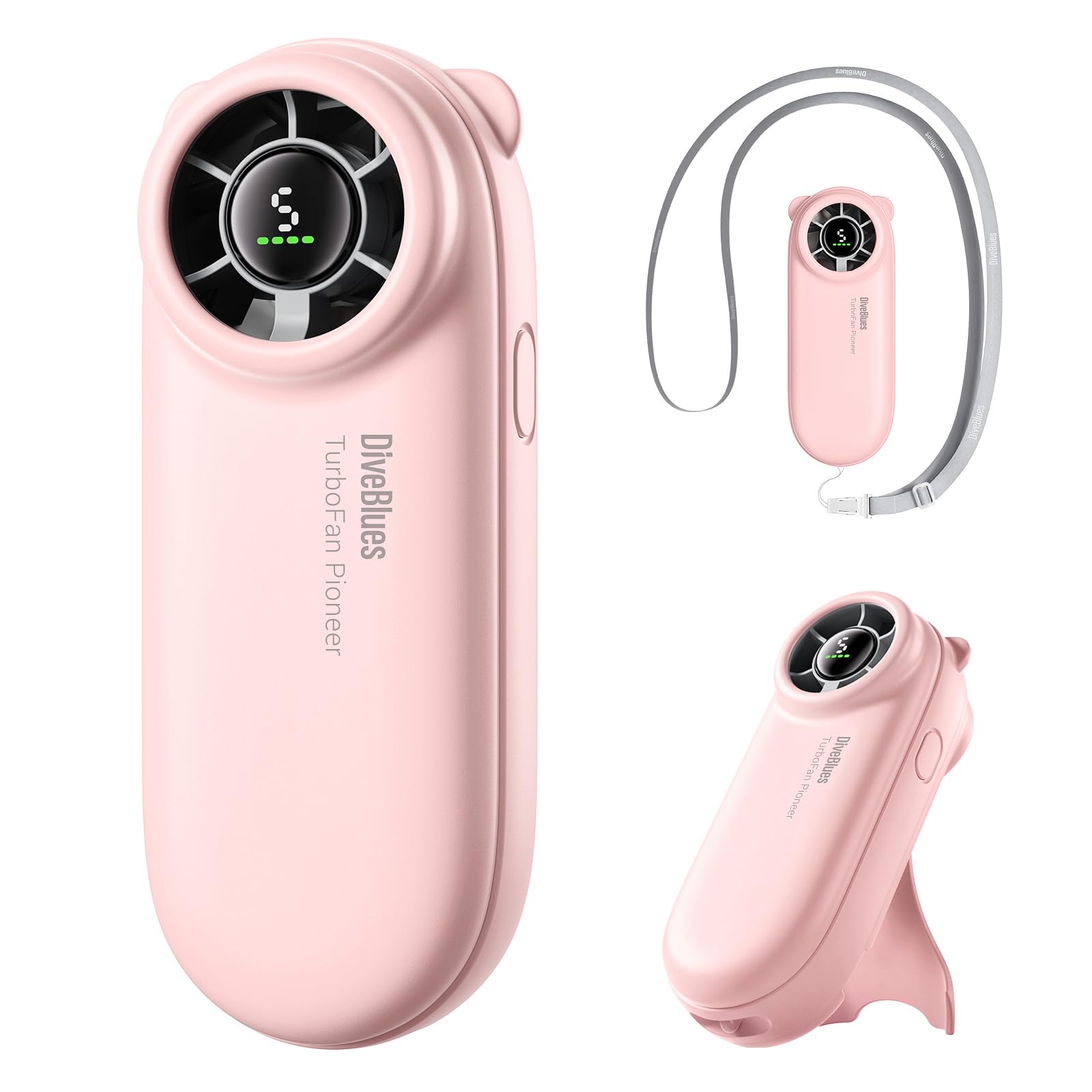 Photo 1 of Diveblues TurboBear Portable Handheld Turbo Fan, 5 Gear Wind, Travel Essentials, Small Hand Held Fan Rechargeable, Mini Personal Fans Cooling, Battery Powered, Pocket Cute Gifts Women