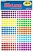 Pack of 1600 3/8 Inch Round Neon Color Coding Dot Map Label Stickers, 10 Colors, 0.375 in, 10mm, Fits All Laser/Inkjet Printers