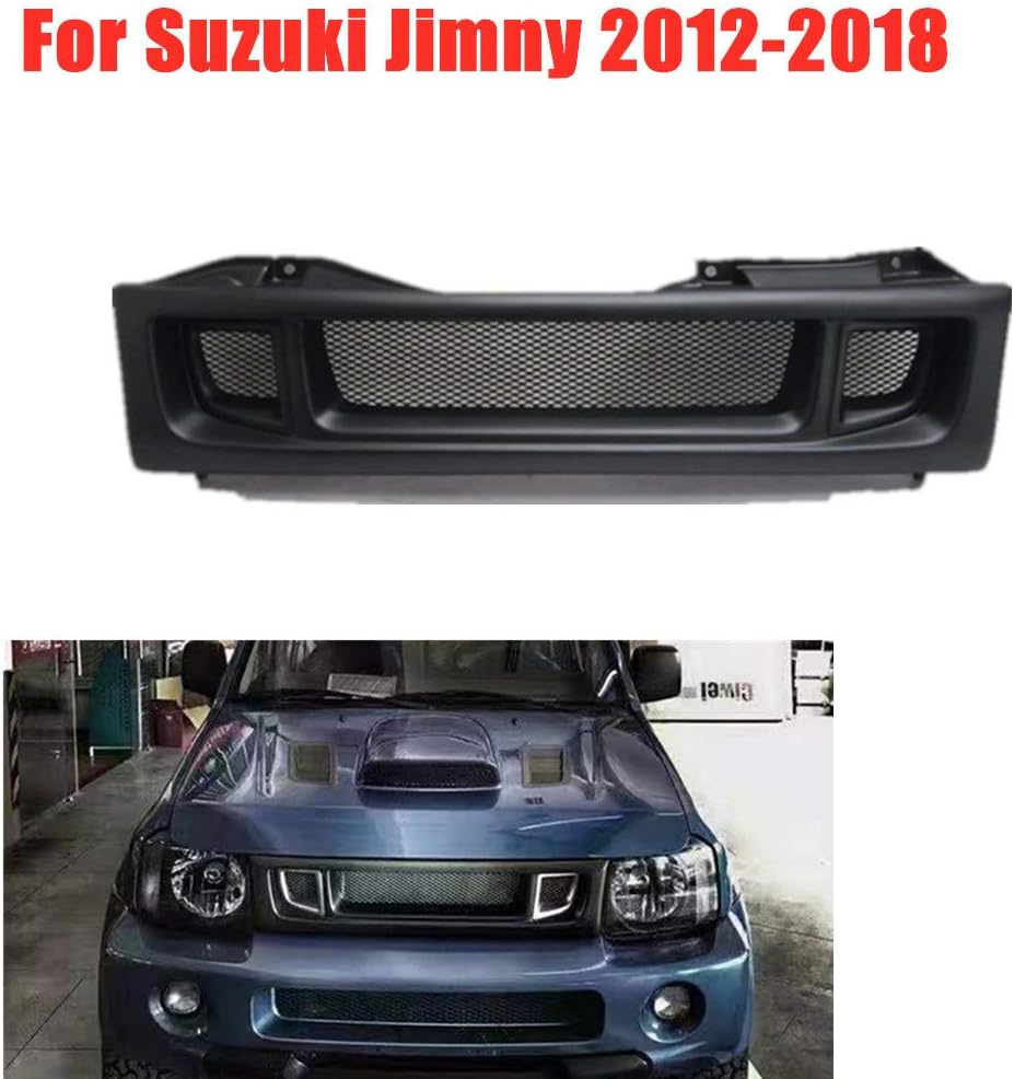 HJHNB ABS Front Mesh Grill Grille for Suzuki Jimny 2012-2018, Car Bumper Radiator Decorative Modification Replacement Accessories