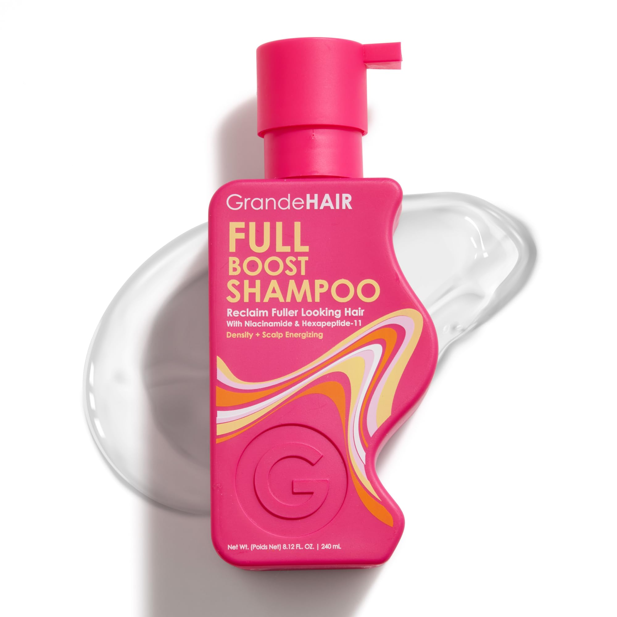 Grande Cosmetics GrandeHAIR Peptide Shampoo – Cleanses, Exfoliates & Reduces Fallout, Sulfate-Free – for Fuller-Looking Hair (8 fl oz)