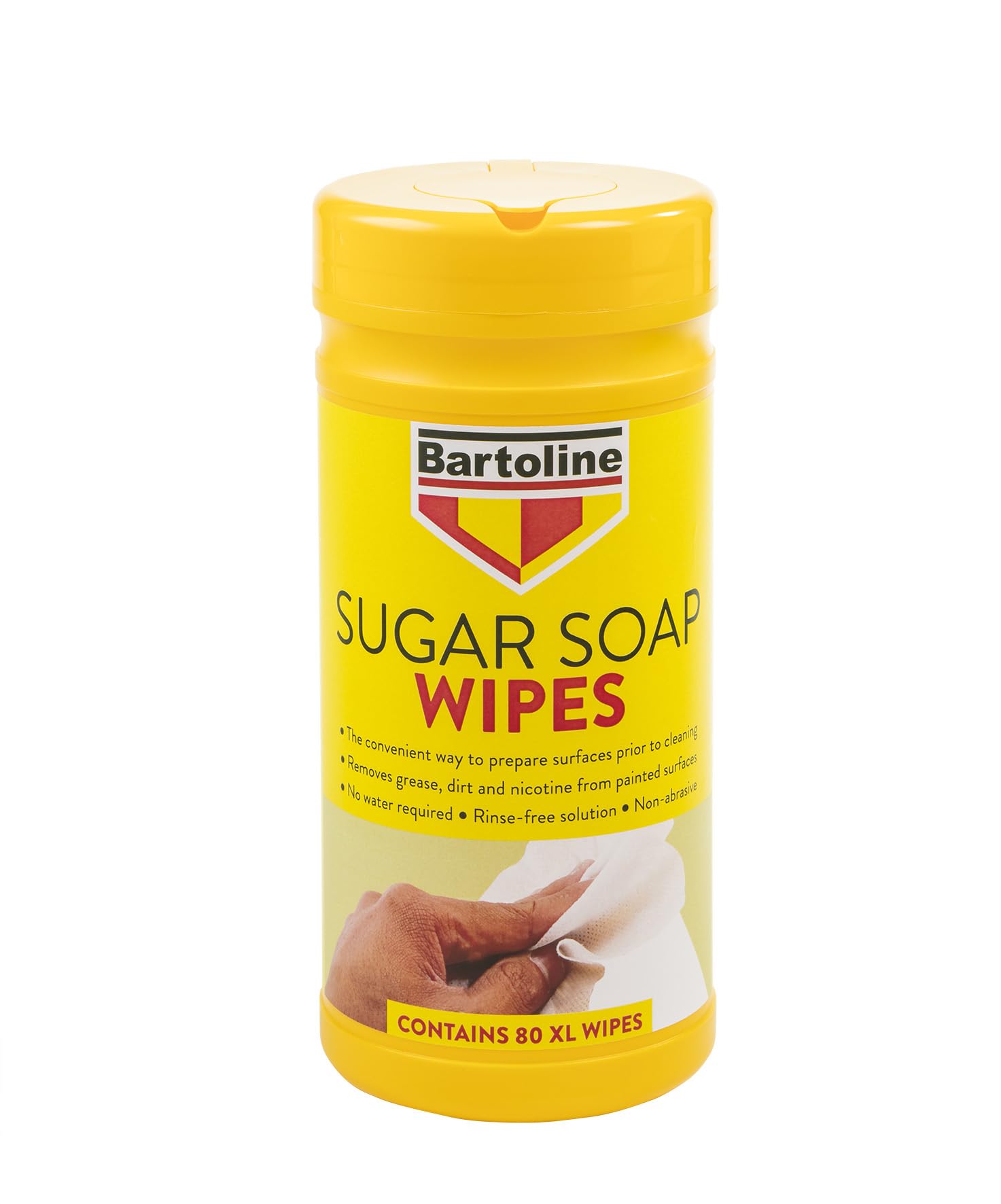 Bartoline Sugar Soap 80XL Wipes - Pre-Paint Cleaning & Degreasing Wipes for Wood, Metal & Plastic - 80 Extra Large Wipes