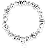 COBI 18K Gold/Silver Plated Beaded Bracelets for Women, Stackable Balls Stretch Bracelet, Four Layer Stacking,Irregular Beaded,Freshwater Pearl,Trendy Jewelry Gift